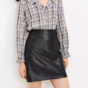 Black Faux Leather Mini Skirt